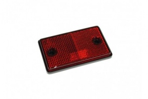 Red reflector, 2 pack - Self adhesive with bolt holes.